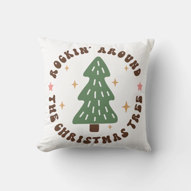 Rockin um den Weihnachtsbaum Kissen (Vorderseite)