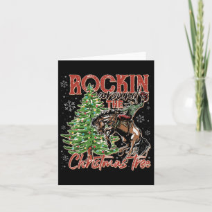 Rockin' um den Weihnachtsbaum Santa Rid Karte