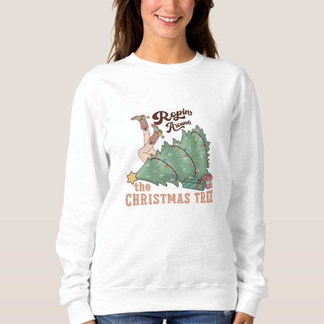 Rockin um den Weihnachtsbaum Sweatshirt (Vorderseite)
