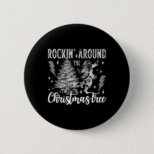 Rockin' um den Weihnachtsbaum tanzen Santa Cl Button