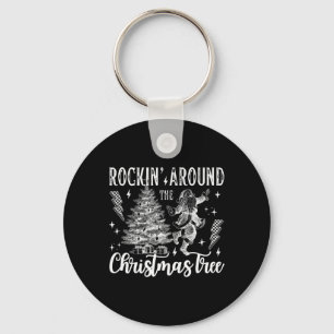 Rockin' um den Weihnachtsbaum tanzen Santa Cl Schlüsselanhänger