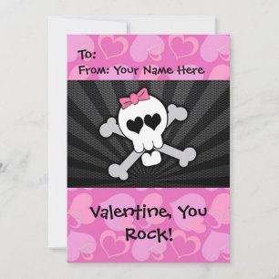 Rockin' Valentine Skull Feiertagskarte