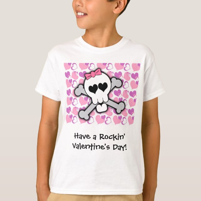 Rockin Valentinsgruß-Schädel T-Shirt (Vorderseite)