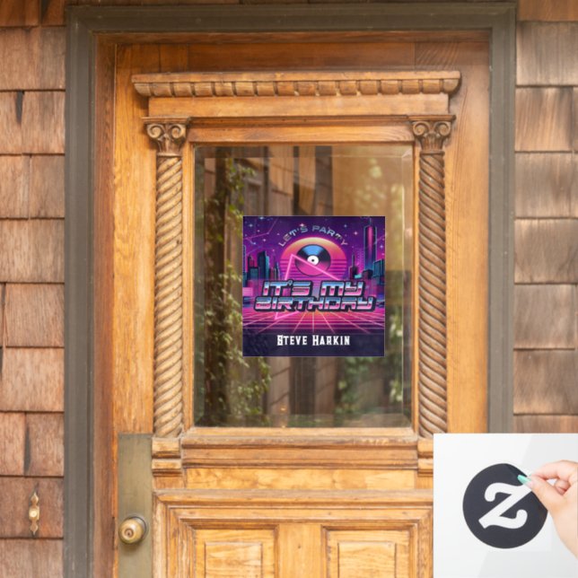 Rockin Vaporwave Party Fensteraufkleber (Haustür)