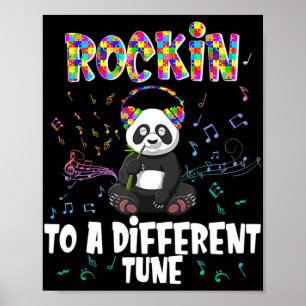 Rockin' zu einem anderen Tune Panda Autismus Bewus Poster