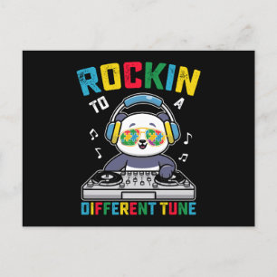 Rockin zu einem anderen Tune Panda Autismus Bewuss Postkarte