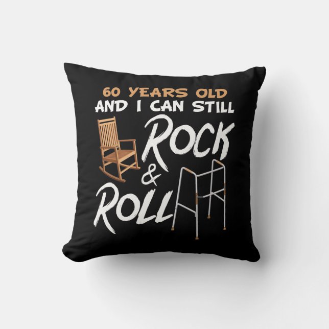 Rocking Chair Walking Aid Rock Music 60. Geburtsta Kissen (Vorderseite)