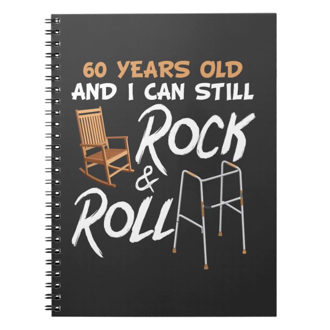 Rocking Chair Walking Aid Rock Music 60. Geburtsta Notizblock (Vorderseite)