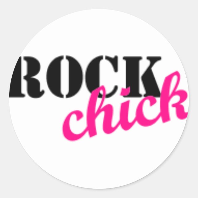 Rocking Chick Runder Aufkleber (Vorderseite)