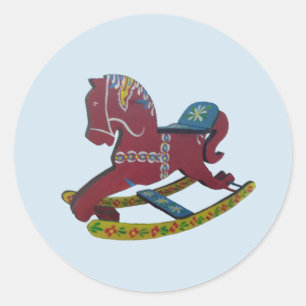 Rocking Dala Horse Runder Aufkleber