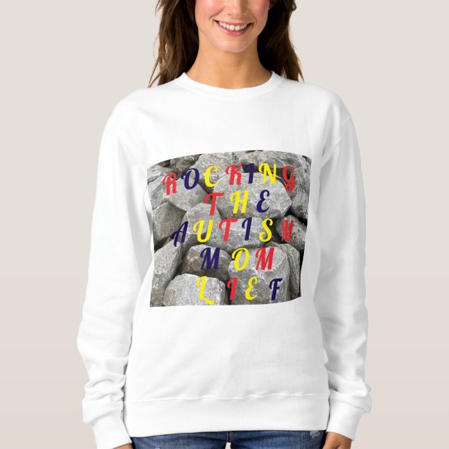 Rocking der Autismus Mama Life T Shirt (Vorderseite)