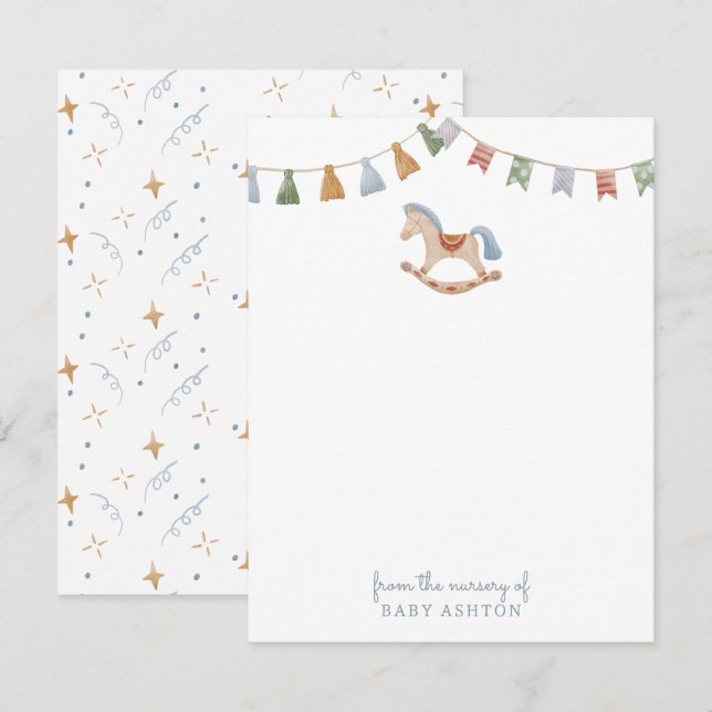 Rocking Horese, de la pépinière de carte (Devant / Derrière)