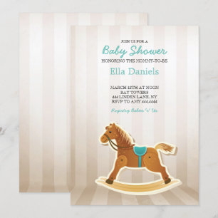 Rocking Horse Baby Shower Boy Einladung