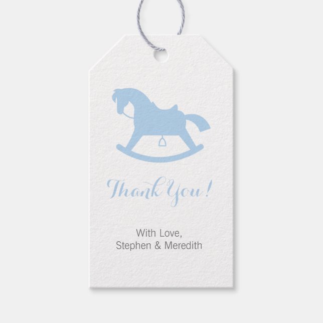 Rocking Horse Baby Shower Personalisierte Geschenk Geschenkanhänger (Vorderseite)