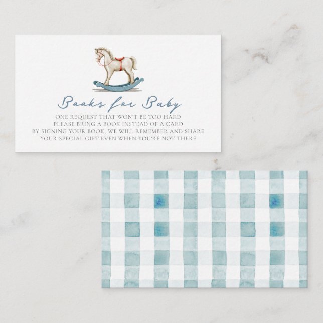 Rocking Horse Blue Boy Baby Shower Buy Anfrage Begleitkarte (Vorne/Hinten)