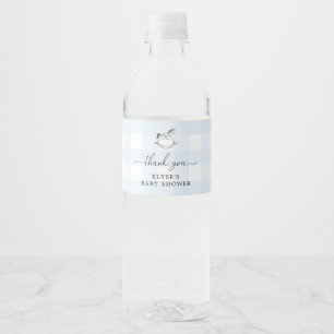 Rocking Horse Blue Gingham Gefallen Wasser Flasche