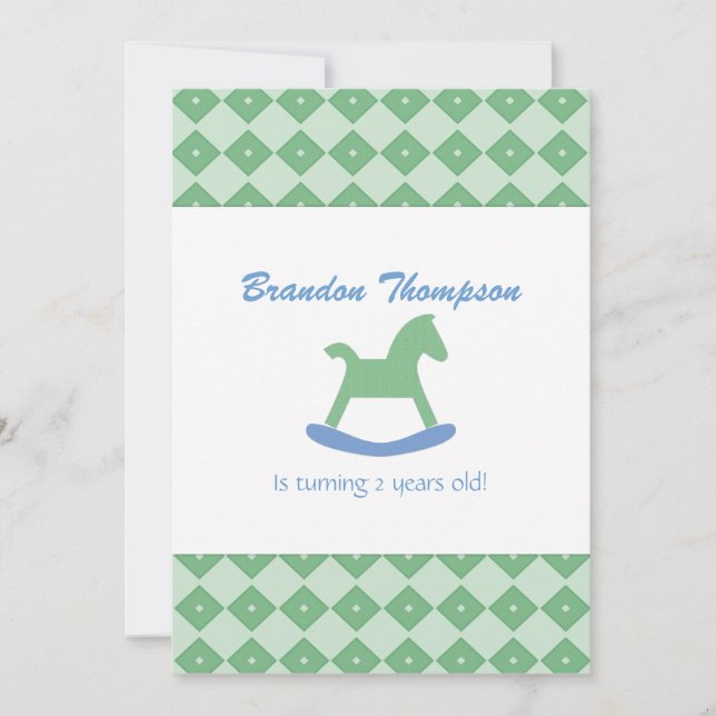 Rocking Horse Geburtstagsparty Einladung (Vorderseite)