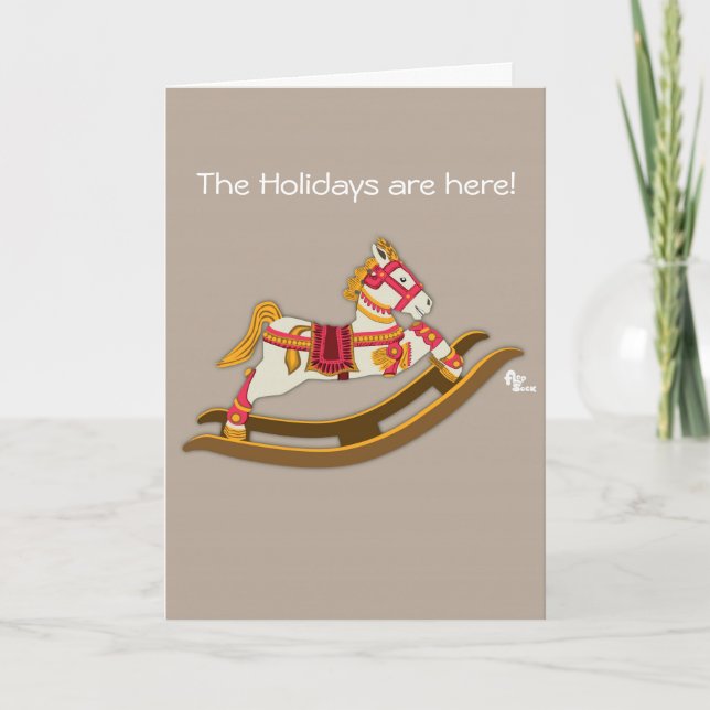 Rocking Horse Holiday Card Feiertagskarte (Vorderseite)