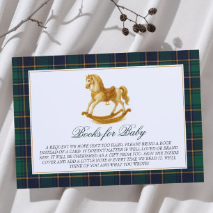 Rocking Horse Kariert Baby Shower Books for Baby Begleitkarte