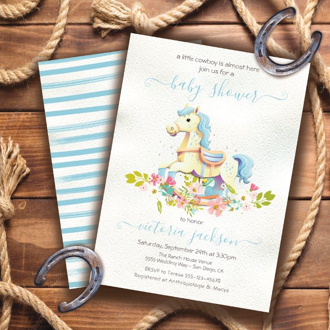Rocking Horse Little Cowboy Baby Dusche Einladung (Von Creator hochgeladen)