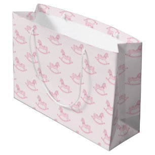 Rocking Horse Pattern Girl Baby Dusche Große Geschenktüte