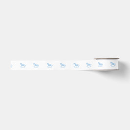 Rocking Horse Silhouette Ribbon Blue Ripsband