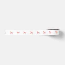 Rocking Horse Silhouette Ribbon Rosa Ripsband
