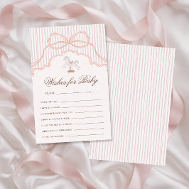 Rocking Horse Wishes For Baby Advice Game Card