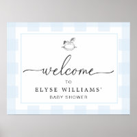 Rocking Hose Blue Gingham Begrüßungszeichen