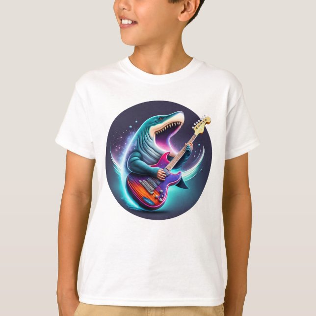 Rocking Megalodon Unisex Kid's T - Shirt (Vorderseite)