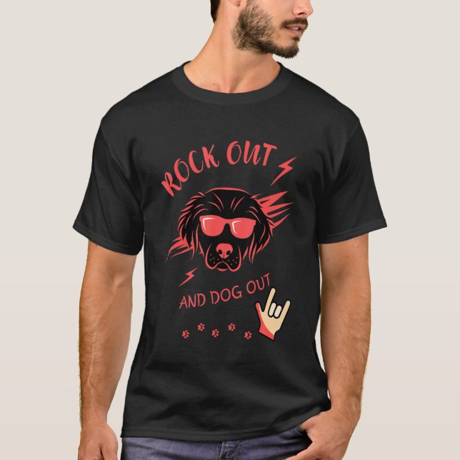 Rocking mit bestem Tier und Liebe Hund draußen T-Shirt (Vorderseite)