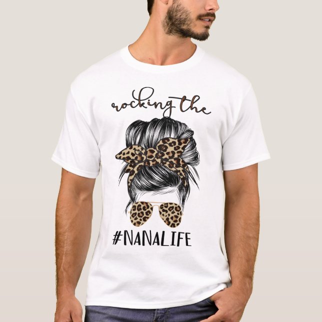 Rocking Nana Life Oma Frauen Weihnachtsmond T-Shirt (Vorderseite)