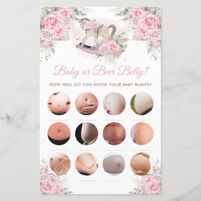 Rocking Pferd Pink Pampas Baby oder Bierbauch Game (Vorderseite)