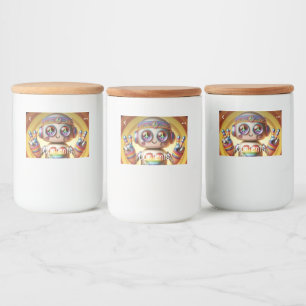 Rocking Retro Robot Food and Beverage Label Set Lebensmitteletikett