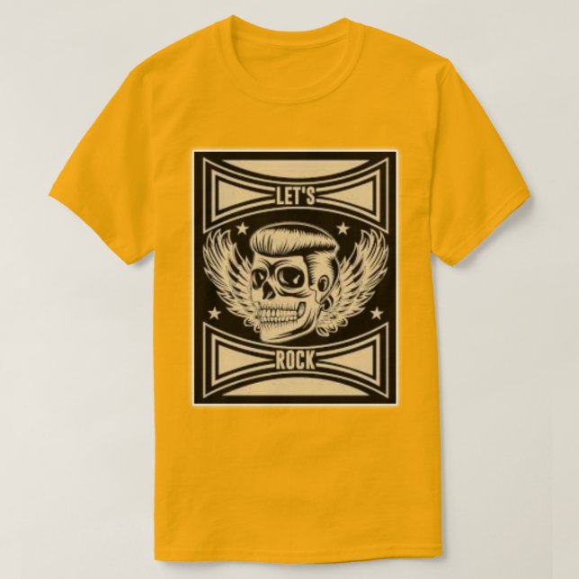 "Rocking Skulls with Wings" T-Shirt (Design vorne)