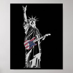 Rocking Statue der Freiheit 4. Juli Gitarre Poster