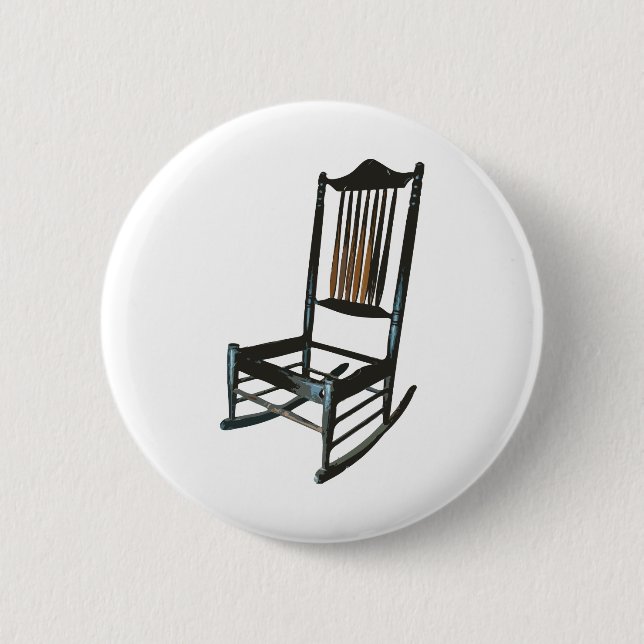 Rocking-Stuhl - Holz Antique Vintag Button (Vorderseite)