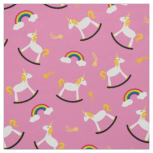Rocking Unicorns Rainbows und Shooting Stars Stoff