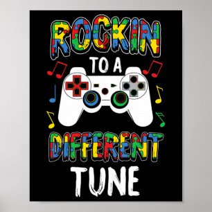 Rocking zu einem anderen Tune Autismus Awareness-G Poster