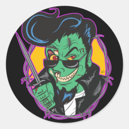 RockitJohnny_Zombie Runder Aufkleber
