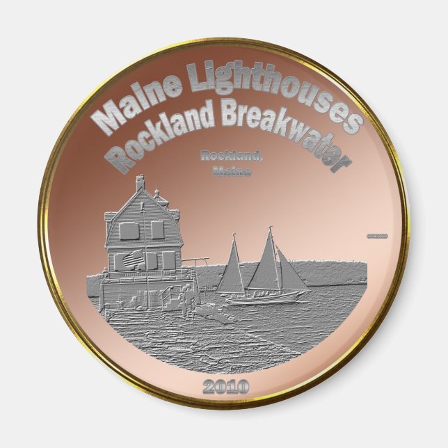Rockland Breakwater Lighthouse Magnet (Vorne)