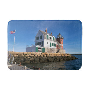 Rockland Breakwater Lighthouse, Maine Bath Mat Badematte