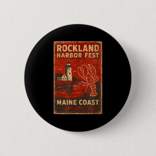 Rockland Hafen Fest Shirt Hummer Leuchtturm Haupts Button
