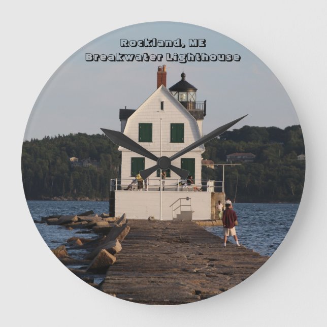 Rockland, ICH Wellenbrecher-Leuchtturm Große Wanduhr (Vorderseite)