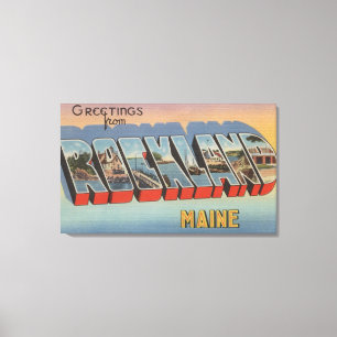 Rockland, Maine - große Buchstabe-Szenen Leinwanddruck