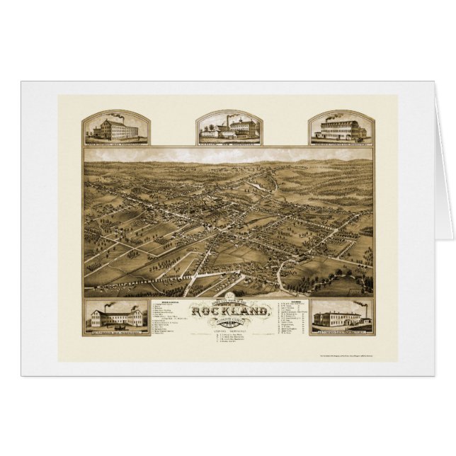 Rockland, panoramische Karte MAs - 1881 (Vorderseite (Horizontal))