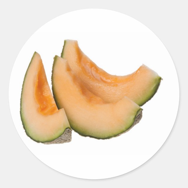 Rockmelonscheiben Runder Aufkleber (Vorderseite)