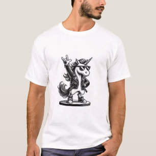 Rockmusik & Heavy Metal, Rocker, Lustiges Einhorn, T-Shirt