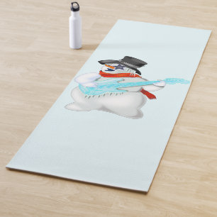 Rockmusik-Schneemann mit Gitarre Lustige Yogamatte