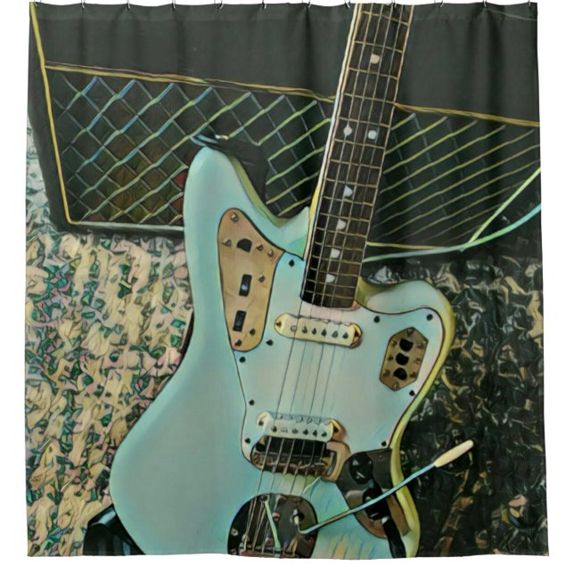 Rockmusikgeschenk Duschvorhang (Vorderseite)